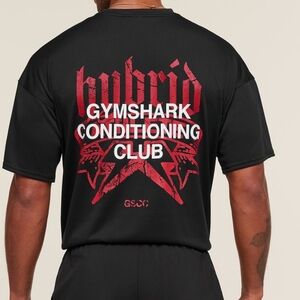 Gymshark Hybrid Graphic T-Shirt Black Oversized Men’s L NEW Sold Out